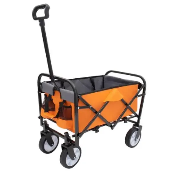 CAVINAS Folding Shopping Cart with Strap Design,Folding Wagon with All-Terrain Wheels,Utility Cart for Camping,Shopping,Sports,Gardening image {8}