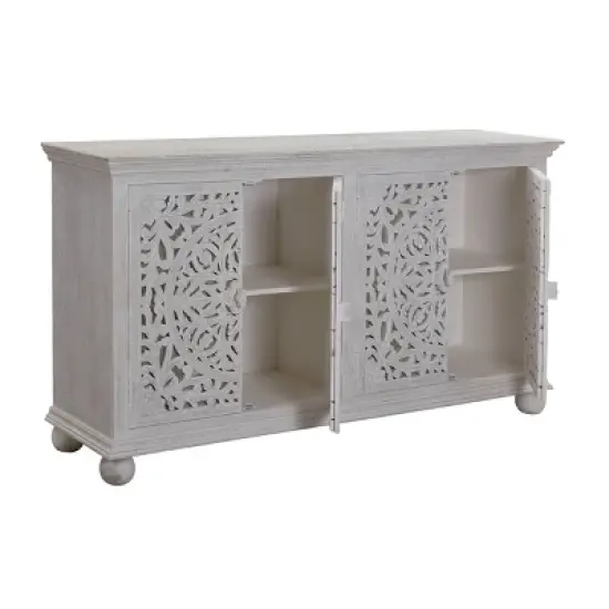Bree Coastal 4 Door Sideboard White - Treasure Trove Accents image {2}