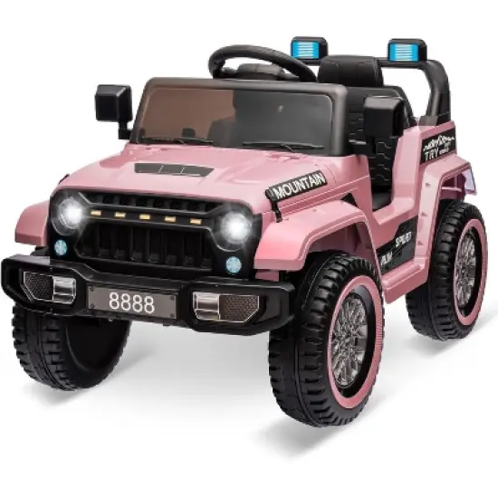 12V Kids Ride-On Truck Car, Battery-Powered Electric Vehicle with Remote Control, 3 Speeds, LED Lights, Music, MP3, USB, Bluetooth, Ages 3-6 image {9}