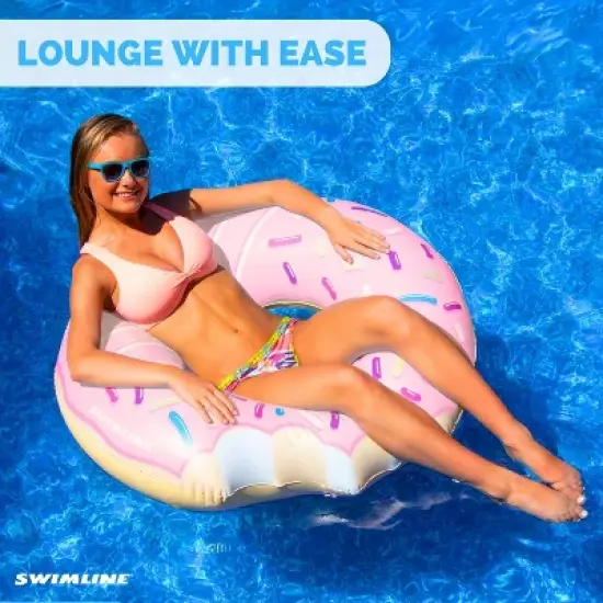 Swimline Donut Inflatable Swimming Pool Ring - 42" - Pink image {2}