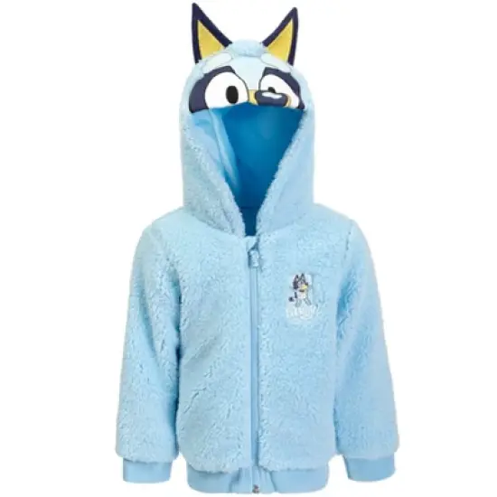 Bluey Bingo Cozy Faux Shearling Zip Up Cosplay Hoodie Toddler to Little Kid image {2}