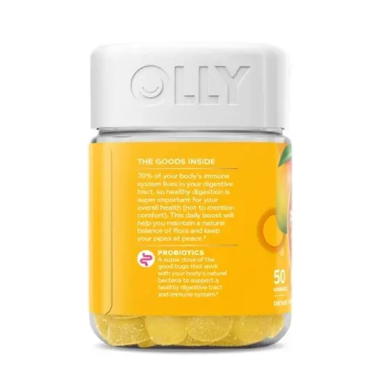 OLLY Probiotic Chewable Gummies for Immune and Digestive Support - Tropical Mango - 50ct image {5}