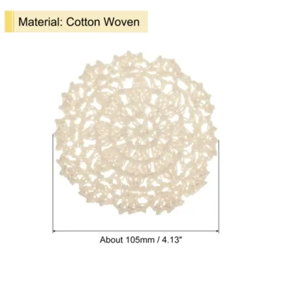 Unique Bargains Cotton Woven Vintage Lace Floral Pattern Heat Insulating Coasters 4" 4 Pcs image {1}