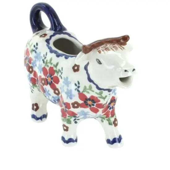 Blue Rose Polish Pottery D081 Manufaktura Cow Creamer image {9}