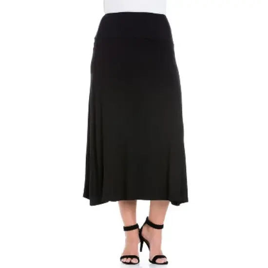 24seven Comfort Apparel Women's Elastic Waist Maxi Skirt image {4}