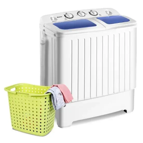 Costway Portable Mini Compact Twin Tub 20lb Washing Machine Washer Spin Dryer image {8}