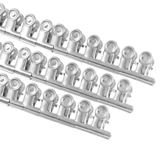 Unique Bargains Round Handle Clips Office Stationery Clamps 50 Pcs Silver Tone image {4}