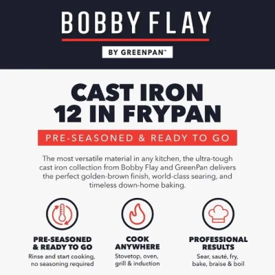Bobby Flay 12" Cast Iron Skillet image {10}