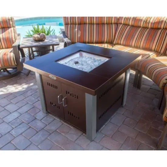 Outdoor Fire Pit in Hammered Bronze & Stainless Steel - AZ Patio Heaters image {1}
