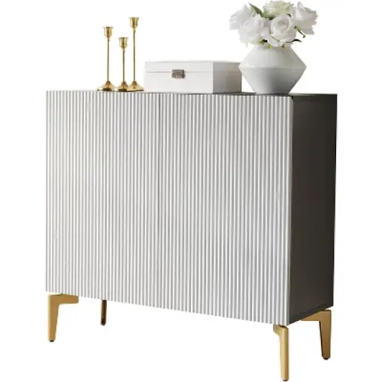 Kings Brand Furniture 2-Door Storage Cabinet, Accent Sideboard Buffet, Coffee Bar Console Table image {3}