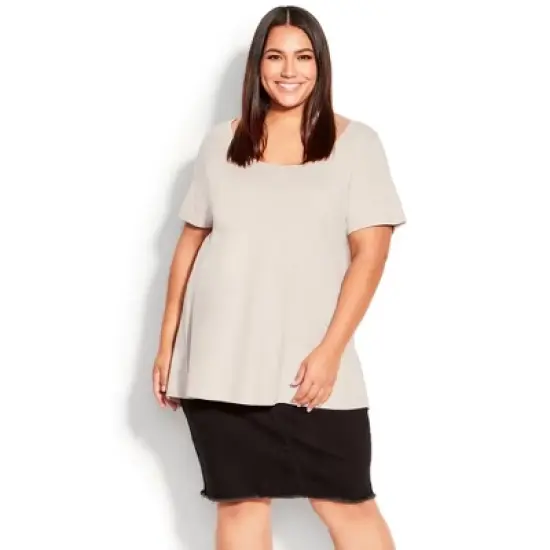 Women's Plus Size Swing Trim T-Shirt  - Nude | AVENUE image {6}
