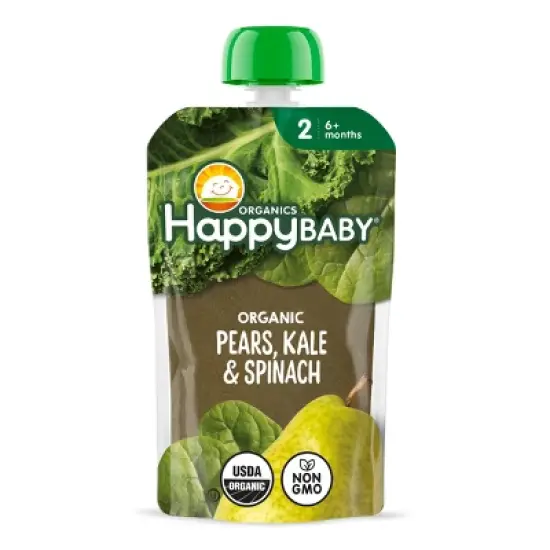 Happy Baby Organics Clearly Crafted Stage 2 Pears, Kale & Spinach  4oz image {9}