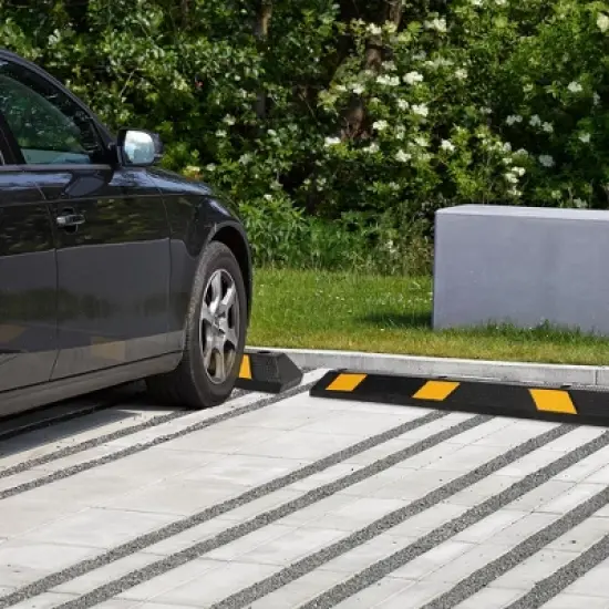 Parking Stoppers, 2 Pack 72'' Garage Wheel Stoppers - Heavy Duty Rubber Curb with Reflective Stripe, Installation Kit for Cars Trucks image {6}