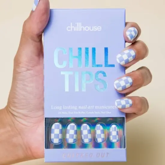 Chillhouse Chill Tips Nail Art Press Ons - Checked Out image {2}