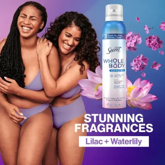 Secret Whole Body Deodorant Spray - Lilac & Waterlily - Aluminum-Free 3.5oz image {7}