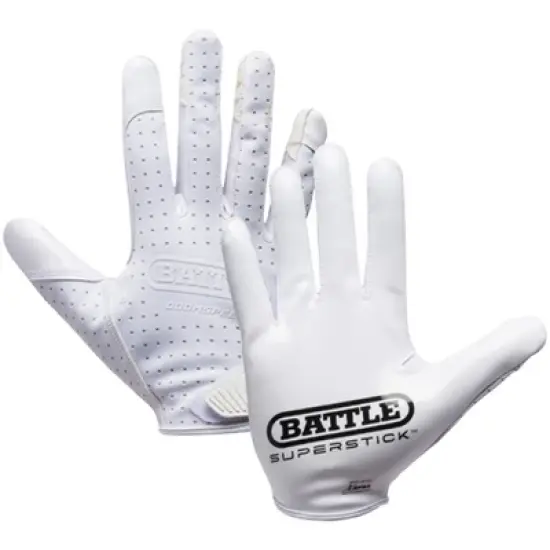Battle Sports Adult Doom Speed Receiver Football Gloves - White image {2}