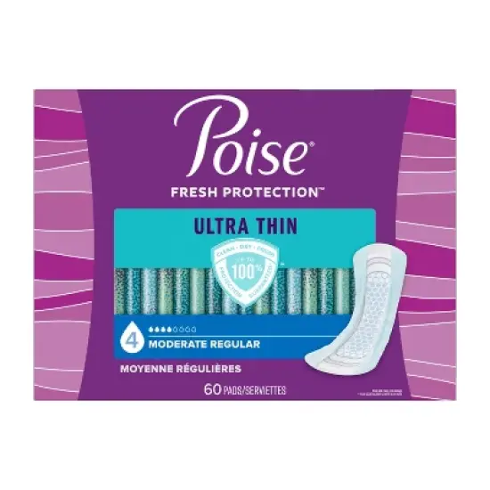 Poise Ultra Thin Postpartum Incontinence Pads for Women - Moderate Absorbency image {5}
