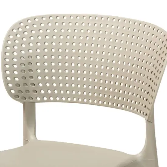 4pc Rae Plastic Stackable Dining Chair Set - Baxton Studio image {2}