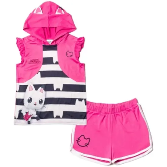 Dreamworks Gabby's Dollhouse Pandy Paws Kitty Fairy Girls Tank Top and Shorts Outfit Set Toddler image {7}