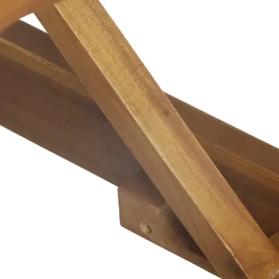 GDFStudio Alisa Outdoor Acacia Wood Armless Adjustable Chaise Lounges with Cushion (Set of 2) image {8}