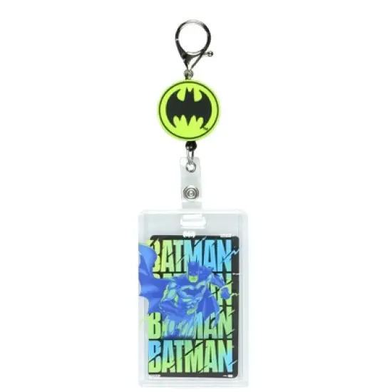 DC Comics Batman Retractable Reel Lanyard Hard Plastic ID Badge Holder Keychain Multicolored image {4}