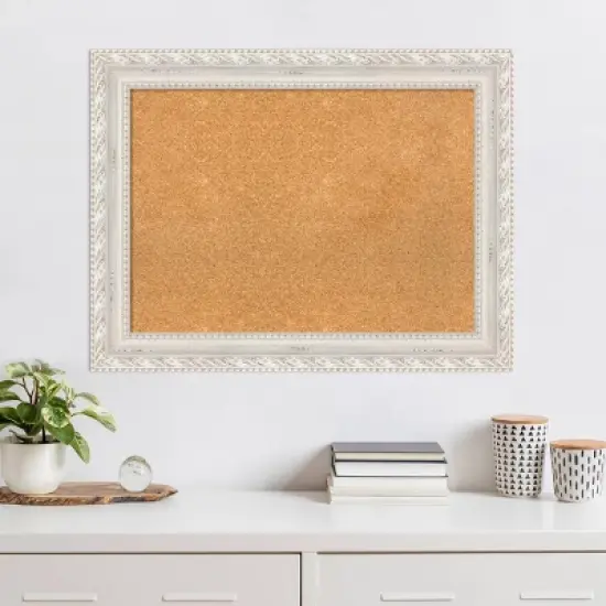 34"x26" Opera Wood Frame Natural Cork Board Off-White - Amanti Art image {8}
