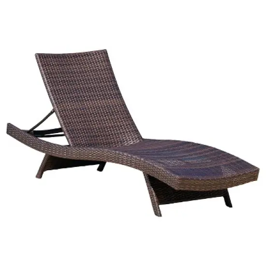 Toscana Wicker Patio Lounge - Brown - Christopher Knight Home: Adjustable, Weather-Resistant, Iron Frame image {6}
