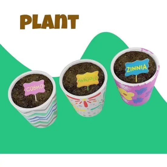 Dan&Darci Paint & Plant Stoneware Garden Kit &ndash; Paintable Flower Pots with Soil & Seeds, Craft Kit, Gifts for Kids image {4}