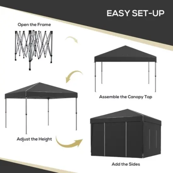 Resenkos Backyard Garden Canopy, Camping Canopy Screen Tent,9.7' x 9.7' Pop Up Canopy with Sidewalls, Portable Canopy Tent with 2 Mesh Windows, Carry image {9}
