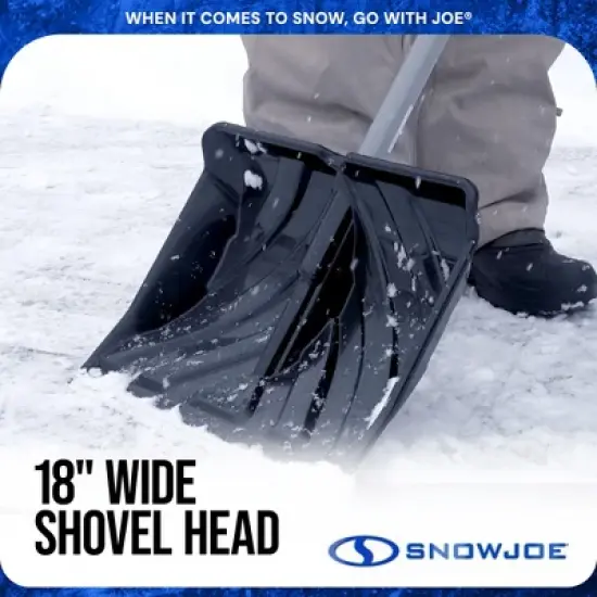 ErgieShovel Ergonomic Snow Shovel 18" Push and Scoop Blade, 34.5" Steel Lightweight Shaft with Dual D-Ring Handle, ERG-SNSH18 image {3}