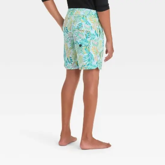 Boys' Palm Tree Printed Swim Shorts - art class&trade; Blue image {1}