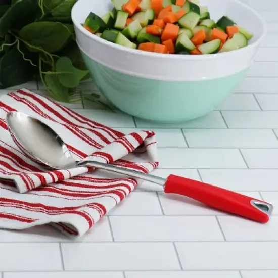 Martha Stewart Everyday Drexler Stainless Steel Serving Spoon in Red image {4}