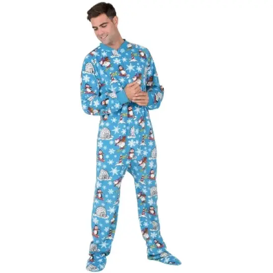 Footed Pajamas - Winter Wonderland Adult Fleece Onesie image {3}
