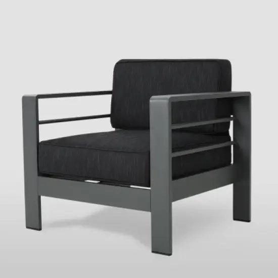 Cape Coral 5pc Aluminum Chat Set: Weather-Resistant, Modern Design - Christopher Knight Home image {2}