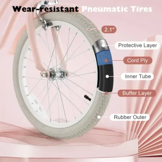 Costway 18'' Kids Bike Toddler Bicycle with Training Wheel Kickstand for 4-8 Years Old image {6}