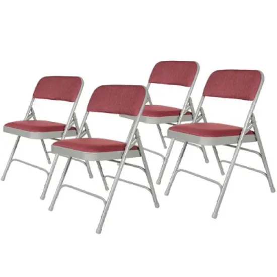 Set of 4 Deluxe Fabric Padded Triple Brace Folding Chairs - Hampden Furnishings image {9}