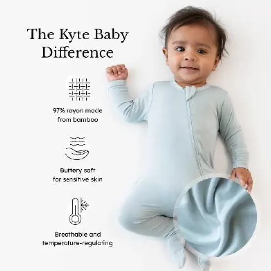 Kyte Baby Zippered Footie in Fog image {2}