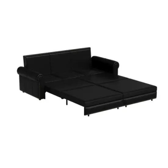 Whisen Faux Leather Convertible Sleeper Sofa & Multi-Functional Sofa Bed, Premium Comfort & Versatile Design image {7}