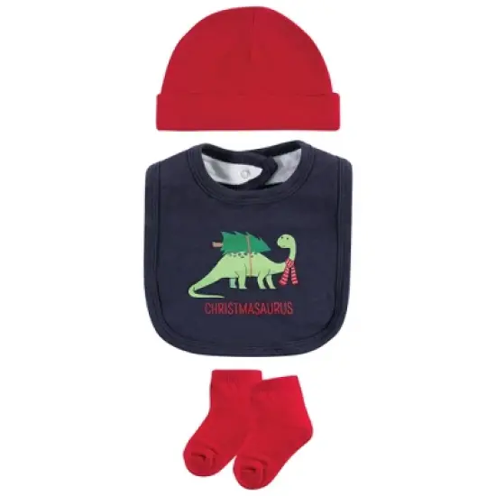 Hudson Baby Unisex Cotton Layette Set, Christmasaurus image {2}