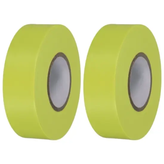 Unique Bargains PVC Non-Adhesive Flagging Tapes for Trail Outdoor 2 Pcs Yellow 1" x 147 ft image {5}