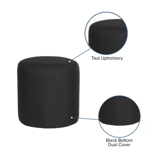 Emma and Oliver Upholstered Round Ottoman Pouf image {6}