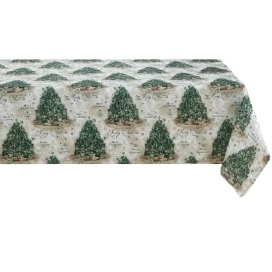Kate Aurora Holiday Living Classic Christmas Trees Fabric Tablecloth image {1}