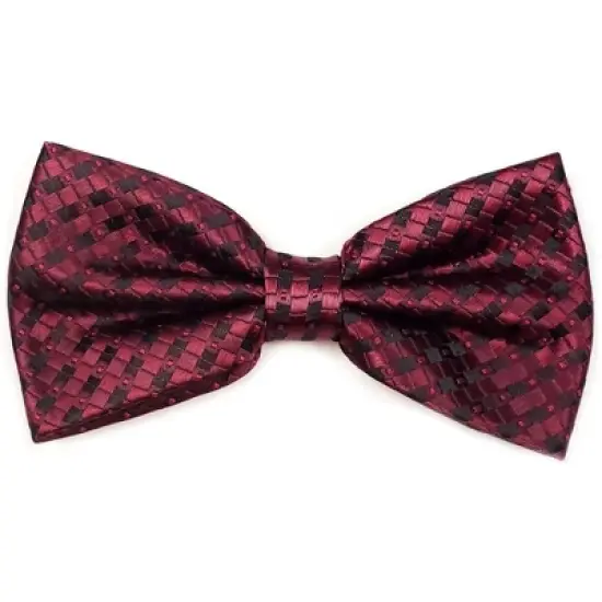 Men's Plaid Pre-tied Adjustable Length Bowtie - Formal Tuxedo Solid Color image {3}