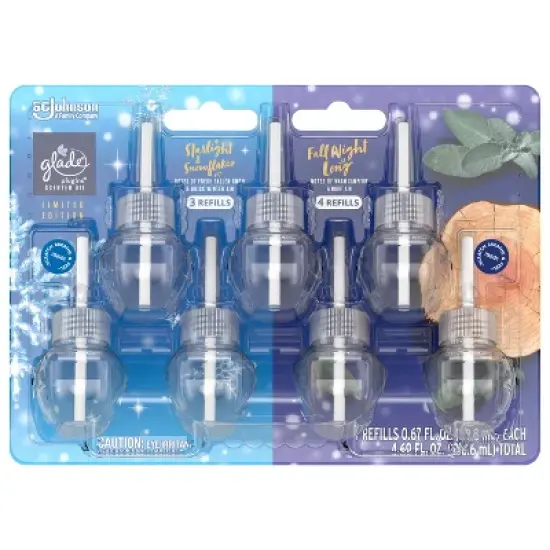 Glade PlugIns Scented Oil Air Freshener - Fall Night Long & Starlight & Snowflakes - 4.69oz/7pk image {3}
