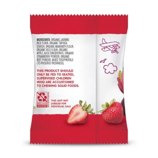 HappyBaby Strawberry & Beet Organic Teether Crackers - 12ct/0.14oz Each image {1}