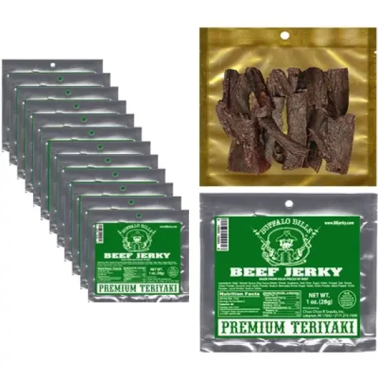 Buffalo Bills 1oz Premium Teriyaki Beef Jerky Packs 12-Count (beef jerky made from top round) image {4}
