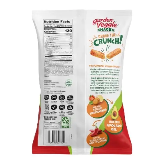 Sensible Portions Garden Veggie Straws Screamin' Hot with Avocado Oil - 6oz image {1}