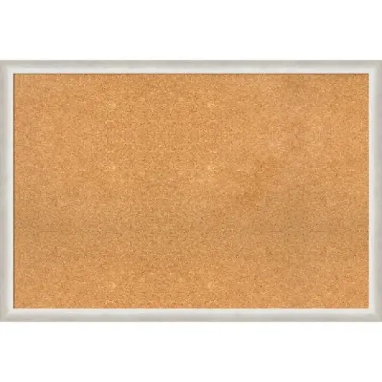 38"x26" Two Tone Wood Frame Cork Board Silver - Amanti Art: Wall Mount, Bulletin, Large Size image {10}