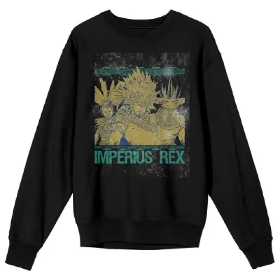 Black Panther Wakanda Forever Imperious Rex Namor Crew Neck Long Sleeve Men's Black Sweatshirt image {4}