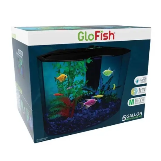 GloFish Hidden Blue LED Light and Internal Filter Crescent Aquarium 5gal image {7}